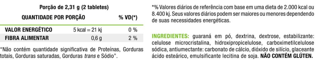 NRG - Tabletes sabor Guarana