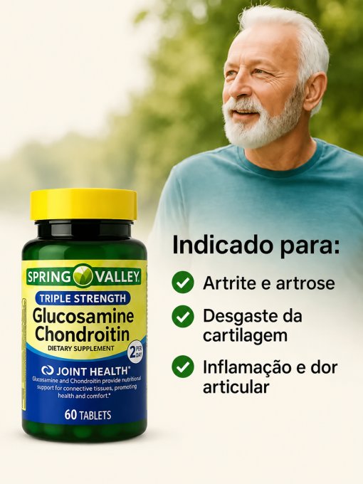 Glucosamina Condroitina Spring Valley - 60 capsulas