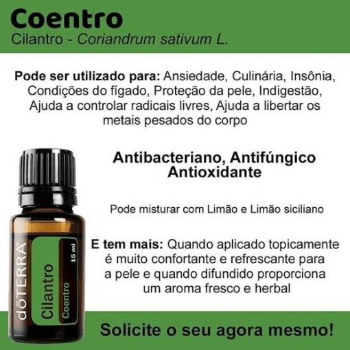 Oleo Essencial Cilantro Doterra (Coentro 15ml) - Imagem 2