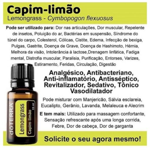 Oleo Essencial Lemongrass Doterra (Capim-limão 5ml) - Imagem 2